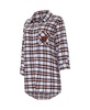 Women's Navy Chicago Bears Sienna Plaid Full-Button Long Sleeve Nightshirt