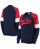 Women's Navy and Red Boston Red Sox Playmaker Raglan Pullover Sweatshirt