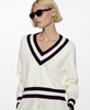 Women's Contrasting V-Neck Sweater