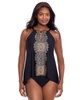 Women's Cappadocia Peephole Tankini & High-Waist Tummy-Control Bikini Bottoms 