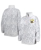 Women's Heather Gray Iowa Hawkeyes Leopard Quarter-Zip Sweatshirt