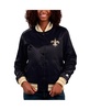 Women's Black New Orleans Saints Full Count Satin Full-Snap Varsity Jacket