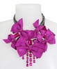 Faux Stone Pave Bow Bib Necklace