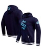 Men's Deep Sea Blue Seattle Kraken Retro Classic Fleece Pullover Hoodie