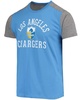 Men's Powder Blue, Heathered Gray Los Angeles Chargers Gridiron Classics Field Goal Slub T-shirt