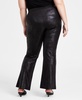 Trendy Plus Size Coated Split-Front Flared-Leg Pants, Created for Macy's