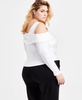 Trendy Plus Cold-Shoulder Long-Sleeve Top, Exclusively at Macy's