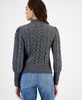 Women's Cable-Knit Keyhole Mock-Neck Sweater