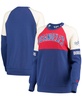 Women's Red-Royal Los Angeles Dodgers Baseline Raglan Historic Logo Pullover Sweatshirt