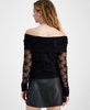 Women's Off-The-Shoulder Lace-Sleeve Top, Created for Macy's