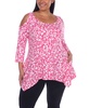 Plus Size Leopard Cold Shoulder Tunic Top