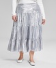 Trendy Plus Size Metallic Tiered Skirt, Created for Macy's