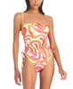 Women's Neon Swirl Ruched-Side Swimsuit