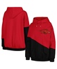 Women's Cardinal, Black Arkansas Razorbacks Matchmaker Diagonal Cowl Pullover Hoodie