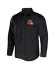 Men's NFL x Darius Rucker Collection by Black Cleveland Browns Convertible Twill Long Sleeve Button-Up Shirt