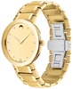 Men's Men's Swiss Sapphire Diamond (1/20 ct. t.w.) Gold-Tone PVD Bracelet Watch 39mm