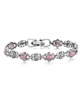 Sterling Silver with Rhodonite Gemstone Women's Concha Link Bracelet, Small - Large