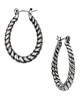 Silver-Tone Twisted-Rope Oval Hoop Earrings 