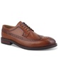 Men's Asherr Long Wing Brogue Leather Dress Shoes, Created for Macy's