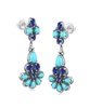 Sterling Silver Blue Turquoise and Lapis Chandelier Earrings