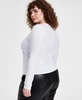 Trendy Plus Size Long-Sleeve Top, Created for Macy's