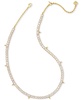 14k Gold-Plated Spike Cubic Zirconia 17" Adjustable Tennis Necklace