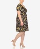 Plus Size Floral Short Sleeve Knee Length Dress