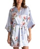 Floral-Print Satin Wrap Robe