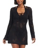 Women's Crochet Plunge-Neck Cover-Up Dress, Created for Macy's