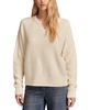 Women's Striped Notched-Neck Sweater