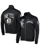 Men's Black Brooklyn Nets Hometown Mock Neck Full-Zip Track Jacket