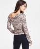 Women's Printed Asymmetric Long-Sleeve Top, Exclusively at Macy's