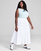 Plus Size Crochet Pull-On Maxi Skirt, Created for Macy's