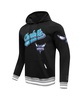 Men's Black Charlotte Hornets Script Tail Pullover Hoodie