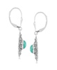 Sterling Silver and Green Turquoise Gemstone Concha Lever Back Earrings