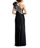 Women's Korra One Shoulder Metallic Contrast Gown