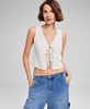 Women's V-Neck Tie-Front Sleeveless Top, Created for Macy's