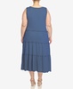 Plus Size Scoop Neck Tiered Midi Dress