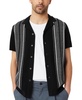 Men's Slim-Fit Stripe Milano Sweater-Knit Button-Down Camp Shirt 