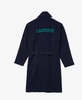 Men's Sport-Inspired Textured Badges Cotton Pique Bathrobe