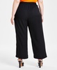 Trendy Plus Size Flat-Front Wide-Leg Pants, Created for Macy's