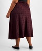 Trendy Plus Bow Print Satin Maxi Skirt, Created for Macy's