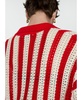 Women's Striped Openwork Cardigan sweater