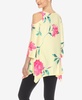 Women's Floral Printed Cold Shoulder Tunic Top