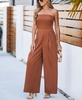 Women's Strapless Wide-Leg Pleated Jumpsuit