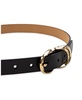 Women's Genuine Leather Sculptured Harness Buckle Belt