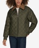 Women's Diamond Quilted Bomber with Corduroy Collar