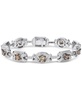 Chocolate Diamond & Vanilla Diamond Halo Cluster Link Bracelet (6-3/8 ct. t.w.) in 18k White Gold