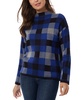 Petite Plaid Jacquard Mock Neck Sweater