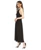 Women's Chain-Strap Satin Pleated Maxi Dress